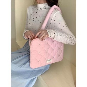 筆記本電腦包14寸2025新款韓國ins高顏值適用macbookpro/air13.3寸蝴蝶結單肩包通勤小眾蘋果華為16內膽包女