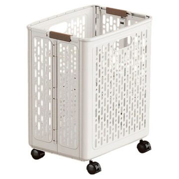 JOSIC 大容量四輪移動收納籃  38 x 27 x 42cm  米白色  1個