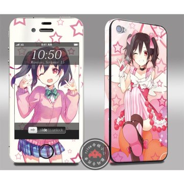 蘋果iPhone4/4S/5 5S代貼紙/痛機貼膜lovelive 妮可 動漫卡通彩貼
