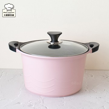 eurocook高身湯鍋26cm雙耳深湯鍋不沾湯鍋附玻璃蓋-大廚師百貨