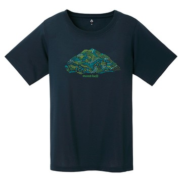 【【蘋果戶外】】mont-bell 1114538 NV 海軍藍【女性】SATOYAMA 春野山 Wickron 短袖排汗衣 排汗T恤 機能衣