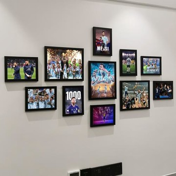 足球明星阿根廷梅西海報巴黎Messi巴薩球隊掛墻相框墻客廳照片墻