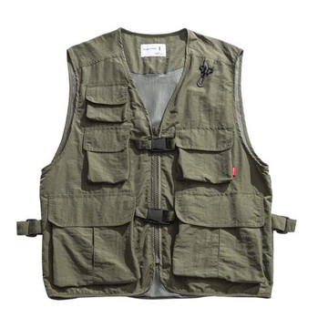 RCDB日系復古立體口袋機能工裝馬甲男女款BF風寬松外套休閑上衣潮