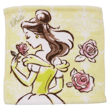 日貨 美女與野獸 手帕 毛巾 方巾 純棉 幼稚園 嬰兒 迪士尼 貝兒 DISNEY 正版 J00015124