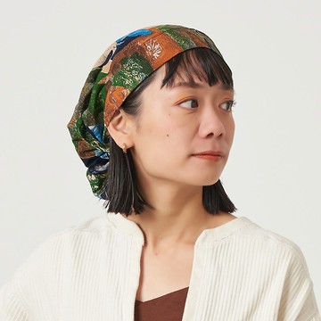 CHARM 人造絲 抓皺 頭巾帽【Rock】