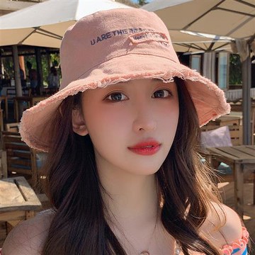 帽子女韓版潮漁夫帽夏百搭太陽帽遮臉時尚ins刺繡毛邊防曬遮陽帽