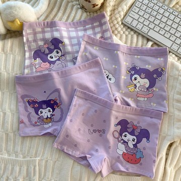 台灣-出貨🔥 兒童內褲 女 純棉 抗菌 寶寶中大童 四角三角褲 小女孩 平口短褲 女童內褲