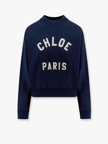 Cotton sweatshirt with lettering logo - CHLOE' - gender_Woman