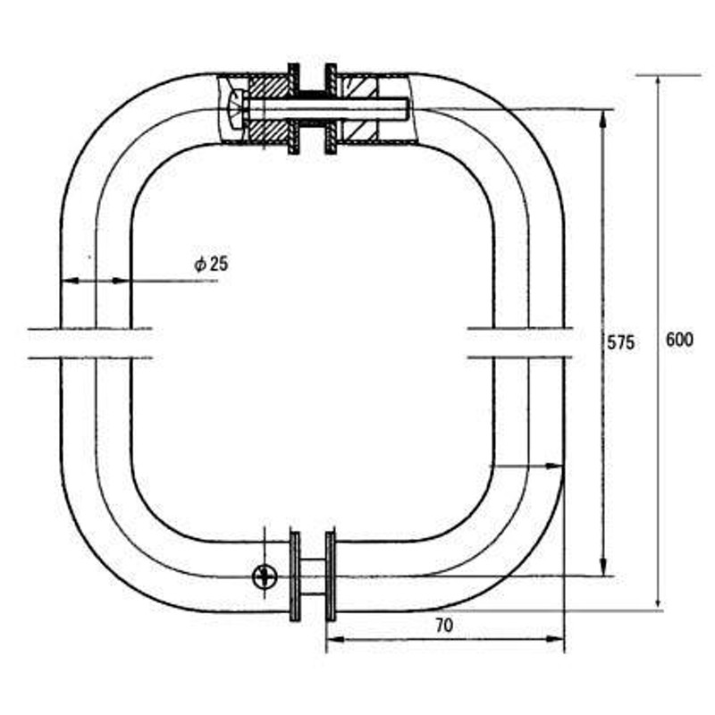 PLUS STパイプハンドル HL φ25×600 D-530-600-HL 通販 LINEポイント最大0.5%GET LINEショッピング