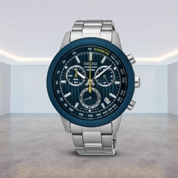 SEIKO CS線條時尚計時腕錶 /8T68-00A0B/SSB207P1