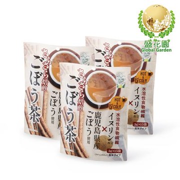 盛花園 日本九州產烘焙牛蒡茶粉(15入/袋，3袋/組)