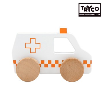 【Tryco】木質小車三入組-消防救護警車