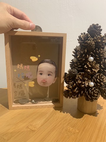 可愛照片木質存錢筒
