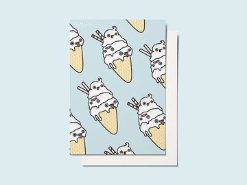 融化冰淇淋明信片