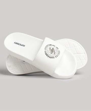 Superdry Women's Women's Code Printed Pool Sliders White / Optic - Size: M
