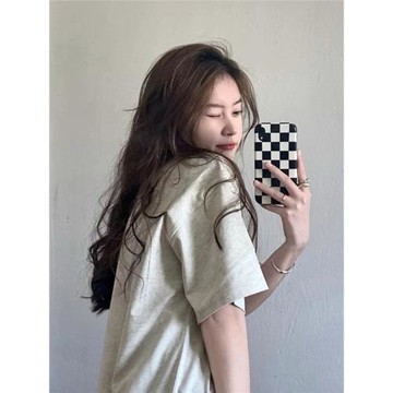 特大碼300斤港味原宿風短袖t恤女夏胖mm復古寬松oversize純棉上衣