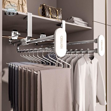 免運 公司貨 抽拉架 褲架 衣架 褲架伸縮滑軌頂裝褲抽拉式收納衣架掛衣桿衣柜內置掛褲子褲掛軌道可開發票 工廠現貨直銷 售後保障 5m819