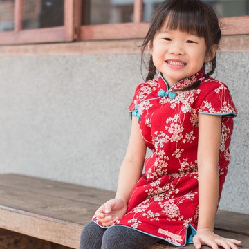 兒童旗袍 古風 冬季款 桔梗永恆