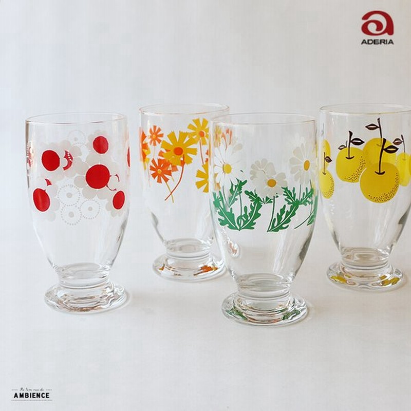 Aderia アデリア レトロ台付グラス3 ポップ プリントグラス 昭和 花柄 コップ メール便不可 通販 Lineポイント最大0 5 Get Lineショッピング