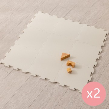 LC - EVA巧拼地墊-二入組-奶油白 (32x32cm)-一入9片 共18片