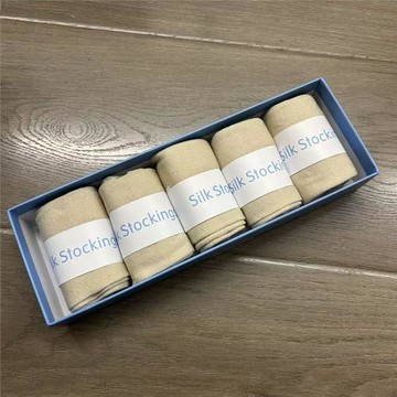 I33  5雙裝【1129福利YY】100桑蠶絲純色襪子保暖中筒襪