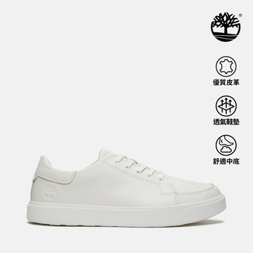 Timberland 男款白色低筒皮革休閒鞋|A6BVJEM2