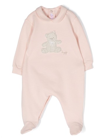 Il Gufo - fleece teddy-bear jersey onesie - kids - Cotton/Elastane/Polyester - 6 - Pink