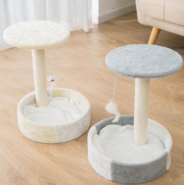 貓跳臺 貓爬架貓窩貓樹一體小型劍麻貓抓板柱實木貓跳臺小貓貓咪玩具