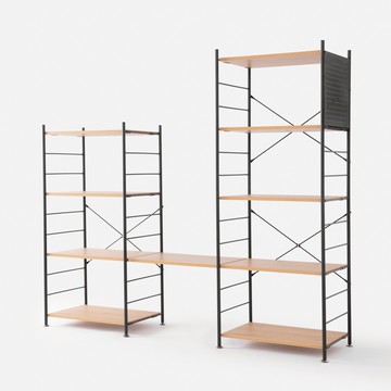 (組合)特力屋 快裝個性化層架 4+5層架套組 含延伸層板1片+洞洞板1片 191x44.5x163cm 書架 收納架 置物架