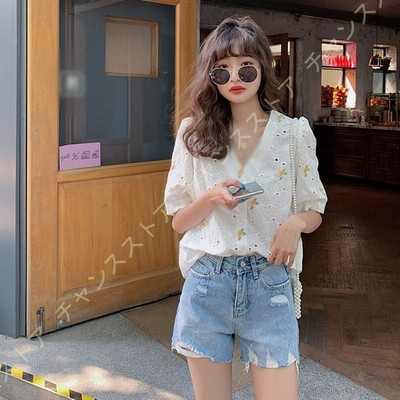 ヴィジョン ストリートウェア レディース 半袖 アロハシャツ 北欧風 ブラウス ゆったり レース 花柄 刺繍 ファッション ハワイシャツ ビーチウェア レトロ トップス スリム 黒 通販 Lineポイント最大get Lineショッピング