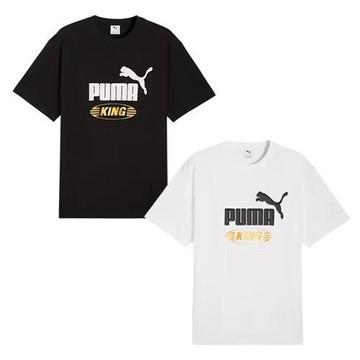 Puma 短袖上衣 男裝 女裝 寬鬆 歐規 黑/白【運動世界】63440601/63440602