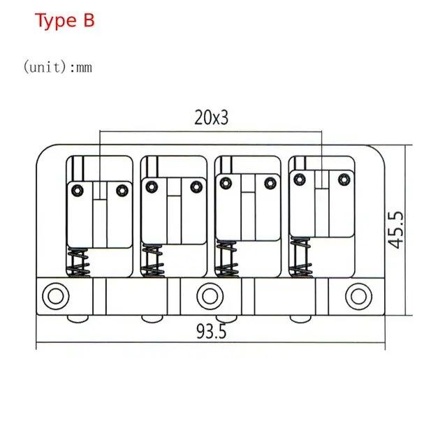 4弦電気ベース,1セット,ハイエンドローラーブリッジ,ネジとレンチ,シルバー,4弦エレクトリックベース用