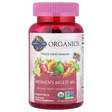 Garden of Life, 有機，40 歲以上女性多營養素軟糖，有機漿果味，120 粒全素軟糖