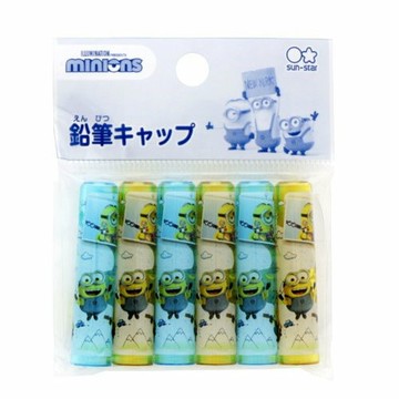 asdfkitty*日本製 迪士尼小小兵6入鉛筆蓋/鉛筆延長器/鉛筆套/鉛筆帽