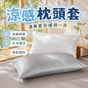 隔日到貨 涼感枕頭套 冰涼枕頭套 質感枕頭套 冰絲枕頭套 枕芯隔離套 48x74cm 信封枕頭套 涼感枕套 保潔枕套