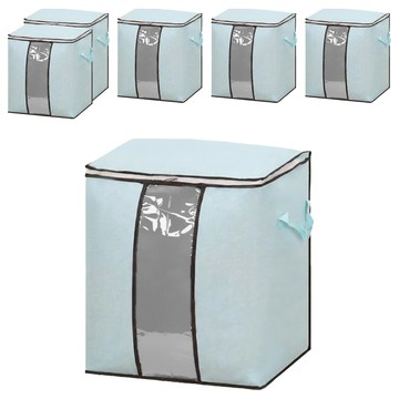 小麥購物 大容量棉被衣物收納袋 豎款 L2360  淺藍色  6個  50 x 47 x 28cm