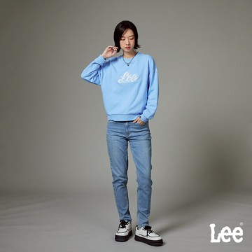 Lee 413 彈性高腰標準小直筒牛仔褲 女 淺藍洗水 LB417038601