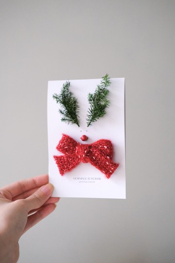 麋鹿卡片/永生聖誕卡片/聖誕禮物/聖誕樹卡片/聖誕花圈