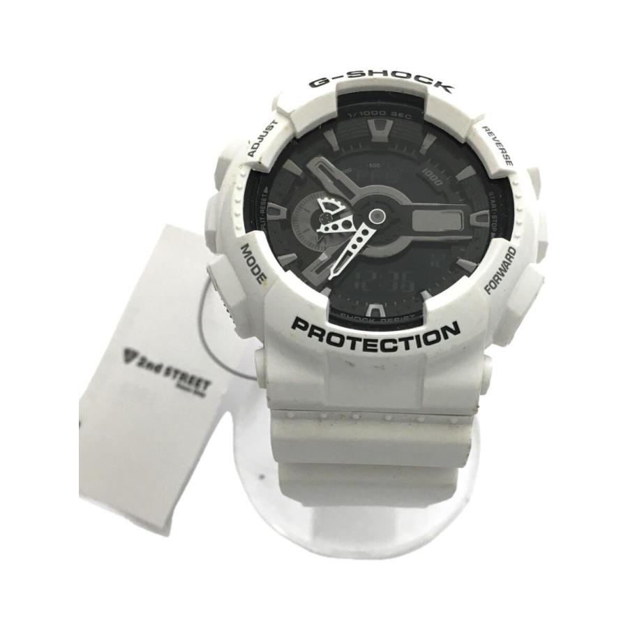 CASIO◇クォーツ腕時計・G-SHOCK/デジアナ/ラバー/BLK/WHT/セラミック