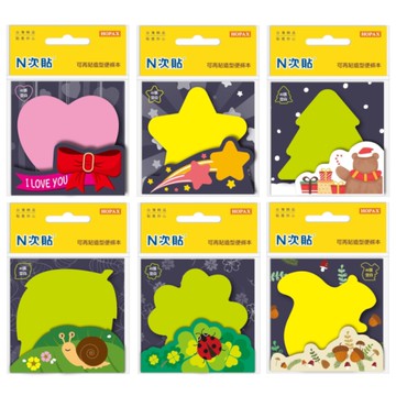 N次貼 造型便條本-愛心/星星/樹/樹葉/幸運草/松鼠