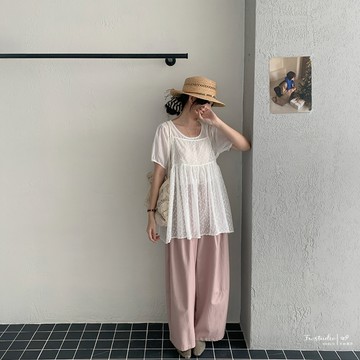 日系立體格紋蝴蝶結外罩背心 肩帶可調 細肩帶 透膚 吊帶 女生 女裝 FW美衣 K0627