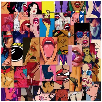 50張歐美性感貼紙行李箱筆記本頭盔電腦水杯手機手賬防水涂鴉貼畫