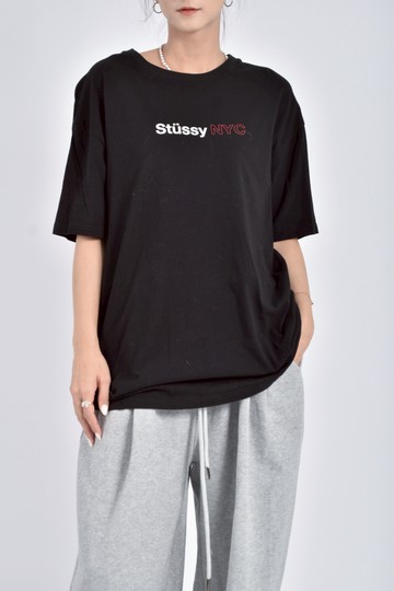 (L) 【智恩私服】stussy質感印花設計黑色短袖上衣