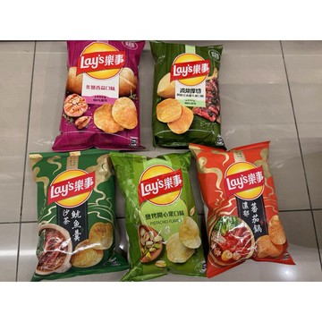 樂事 洋芋片 鹽烤開心果 沙茶魷魚羹 濃郁蕃茄鍋 青醬牛排 照燒烤雞串 烤肋排 炙鹽香蒜 青檸 奶焗香蔥  起司 海苔