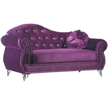 文創集 凱瑟爾 貴族紫絲絨布貴妃椅(二向可選)-175x85x88cm免組