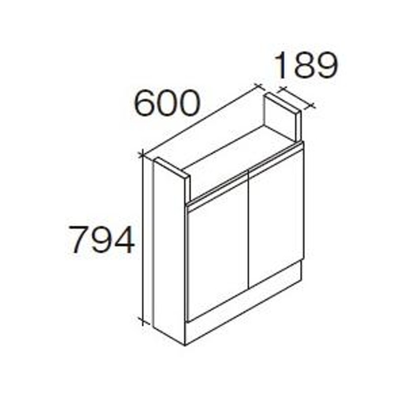 トイレカウンターTS用本体キャビネット600 パナソニック Panasonic [CHC6FA1HWKK] アルミライン取っ手 LINEショッピング