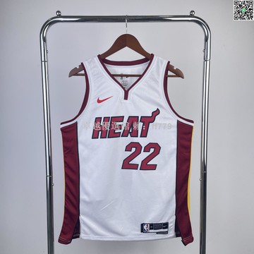 【卓越優選館】23賽季熱火隊NBA球衣 巴特勒22號 希羅14號 韋德3號 白色V領 爆款籃球衣 運動穿搭 球迷收藏