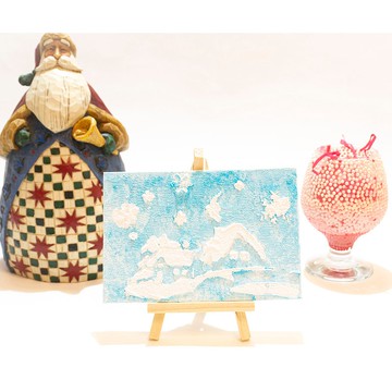 聖誕繪畫風景房子鄉村原創藝術鄉村牧場牆藝術