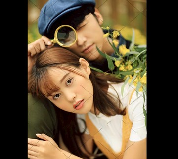 外景旅拍攝影道具放大鏡 黃銅木柄放大鏡影樓婚紗寫真拍照道具