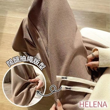 【海麗娜】燈芯絨闊腿褲 加絨直筒褲 長褲 寬褲 韓版高腰顯腿長顯瘦寬鬆歐棉絨休閒褲 女裝 褲子女【C228】